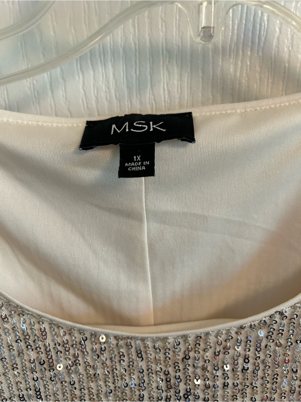 MSK Silver Sequin Short Sleeve Mini Dress - Picture 2 of 4